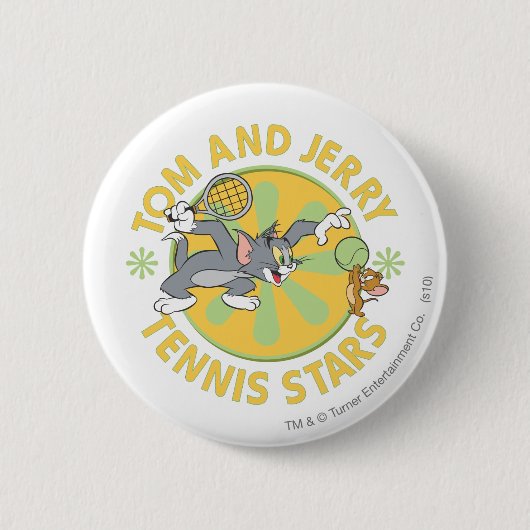 Badge Rond 5 Cm Étoiles de tennis Tom et Jerry 5 (Devant)
