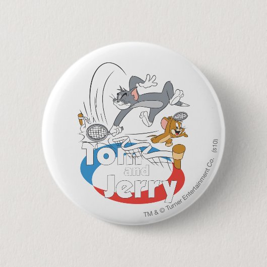 Badge Rond 5 Cm Étoiles de tennis Tom et Jerry 7 (Devant)