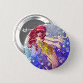 Badge Rond 5 Cm Étoiles et fée de lune (Devant & derrière)