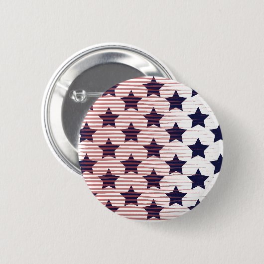Badge Rond 5 Cm Étoiles et rayures 4 juillet Amérique (Devant & derrière)
