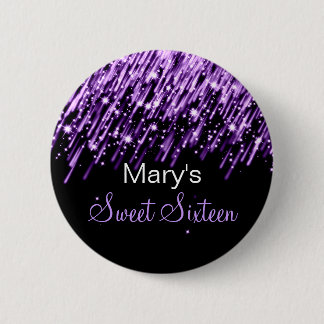 Badge Rond 5 Cm Étoiles filantes de partie de sweet sixteen