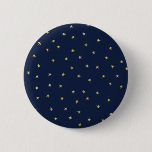 Badge Rond 5 Cm Étoiles Marine Et Or