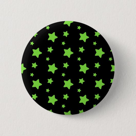 Badge Rond 5 Cm Étoiles vertes sur motif noir (Devant)