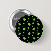 Badge Rond 5 Cm Étoiles vertes sur motif noir (Devant & derrière)