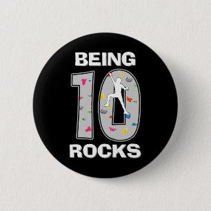 Badge Rond 5 Cm Être âgé de 10 ans, c'est génial, grimpeur de 10 a
