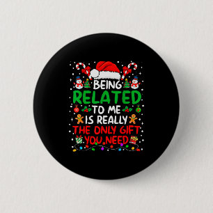 Badge Rond 5 Cm Être apparenté à moi drôle de Noël famille Xmas Pa