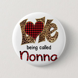 Badge Rond 5 Cm Être appelée Nonna Leopard Heart Happy Mothers Day