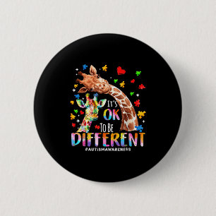 Badge Rond 5 Cm Être différent maman autiste maman mignonne girafe