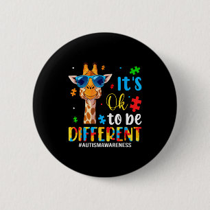 Badge Rond 5 Cm Être différent sensibilisation à l'autisme girafe