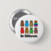 Badge Rond 5 Cm Être différents canards (Devant & derrière)