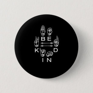 Badge Rond 5 Cm Être gentil Main Signale Enseignant Graphique Sour