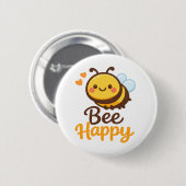 Badge Rond 5 Cm Être Heureux (Devant & derrière)
