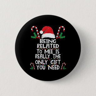 Badge Rond 5 Cm Etre Lié À Moi Noël Pyjama Famille Noël