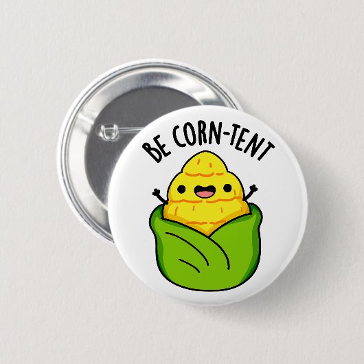 Badge Rond 5 Cm Être Maïs Tente Amusante Pun de maïs (Devant & derrière)