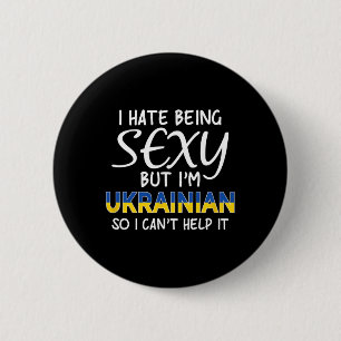 Badge Rond 5 Cm Être ukrainien drôle d'Ukraine Y