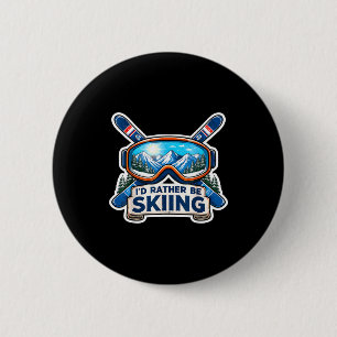 Badge Rond 5 Cm Être un amoureux du ski skieur lunettes de ski sta