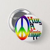 Badge Rond 5 Cm étreignez une hippie (Devant & derrière)