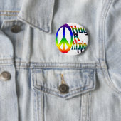 Badge Rond 5 Cm étreignez une hippie (En situation)