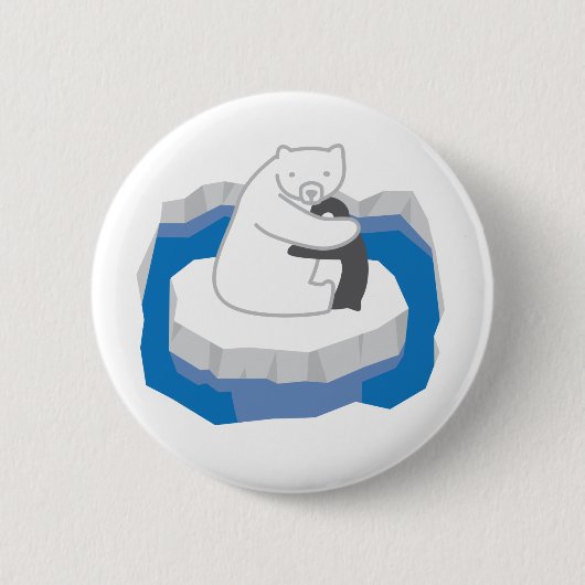 Badge Rond 5 Cm Étreinte d'ours blanc (Devant)