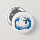 Badge Rond 5 Cm Étreinte d'ours blanc (Devant & derrière)