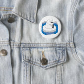 Badge Rond 5 Cm Étreinte d'ours blanc (En situation)