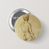Badge Rond 5 Cm Étude de la statue de David de Michel-Ange par Rap (Devant & derrière)