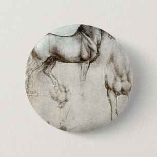 Badge Rond 5 Cm Étude des chevaux - Leonardo da Vinci