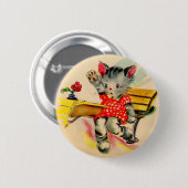 Badge Rond 5 Cm étudiant en chat kitten (Devant & derrière)