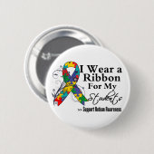 Badge Rond 5 Cm Étudiants - Ruban Autisme (Devant & derrière)