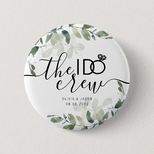 Badge Rond 5 Cm Eucalyptus I Do Crew (Devant)