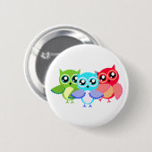 Badge Rond 5 Cm Eulen owls (Devant & derrière)