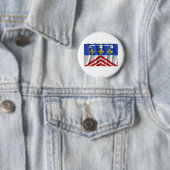 Badge Rond 5 Cm Eure-et-Loir ondulant le drapeau (En situation)
