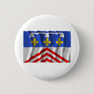 Badge Rond 5 Cm Eure-et-Loir ondulant le drapeau