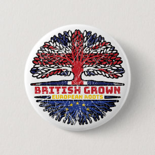 Badge Rond 5 Cm European Union EU Europe Uk United Kingdom British