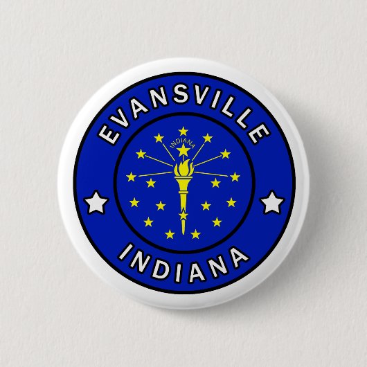 Badge Rond 5 Cm Evansville Indiana (Devant)