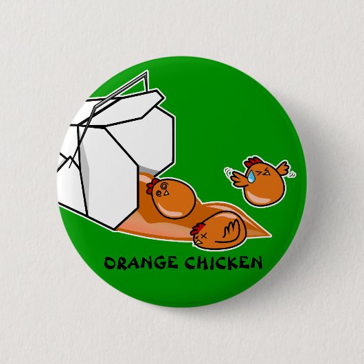 Badge Rond 5 Cm Évasion orange de poulet (Devant)