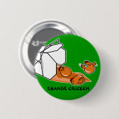 Badge Rond 5 Cm Évasion orange de poulet (Devant & derrière)