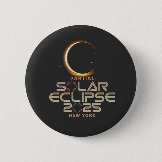 Badge Rond 5 Cm Événement d'astronomie partielle d'Eclipse solaire (Devant)