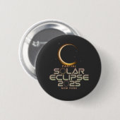 Badge Rond 5 Cm Événement d'astronomie partielle d'Eclipse solaire (Devant & derrière)