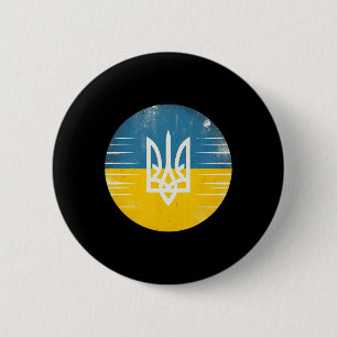 Badge Rond 5 Cm Éventail ukrainien vintage Bynner Drapeau ukrainie