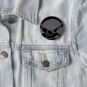 Badge Rond 5 Cm Éventail Violet Élégant (En situation)