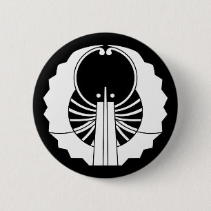 Badge Rond 5 Cm Éventails de style fusen