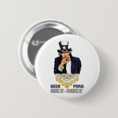 Badge Rond 5 Cm Évier il boisson il Abe Lincoln (Devant & derrière)