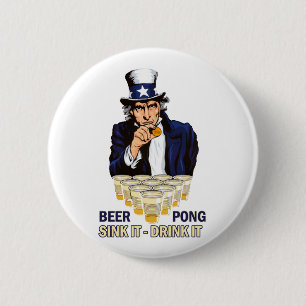 Badge Rond 5 Cm Évier il boisson il Abe Lincoln