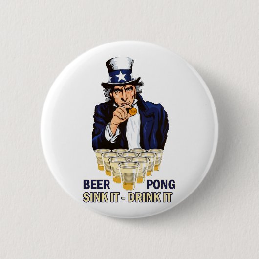 Badge Rond 5 Cm Évier il boisson il Abe Lincoln (Devant)