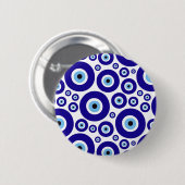 Badge Rond 5 Cm Evil Eye Pattern, Greek Eye, Turkish Eye, Nazar (Devant & derrière)
