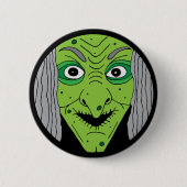 Badge Rond 5 Cm Evil Wicked Witch Face Enfants Halloween (Devant)