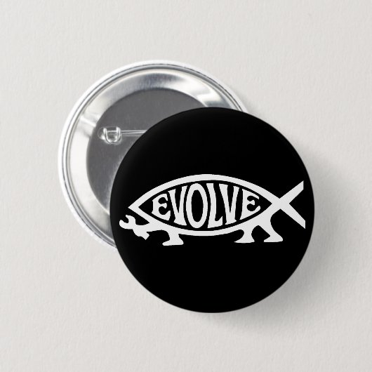Badge Rond 5 Cm Évoluez les poissons (Devant & derrière)
