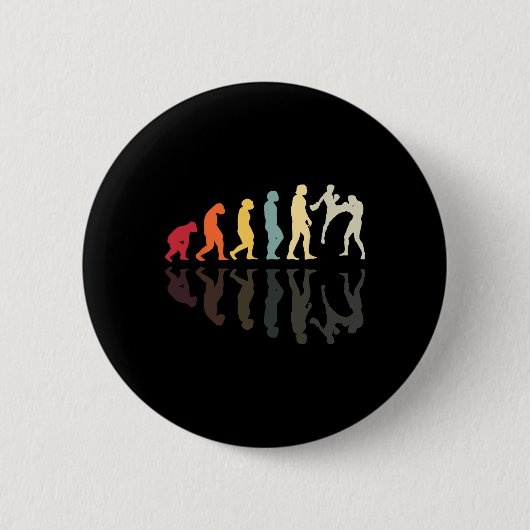 Badge Rond 5 Cm Évolution Arts Martiaux Boxe Pieds-Poings Knockout (Devant)