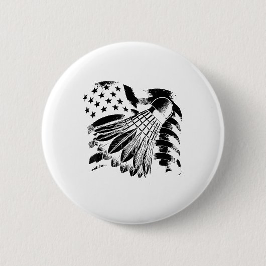 Badge Rond 5 Cm Evolution Badminton Player Shuttle Racket (Devant)